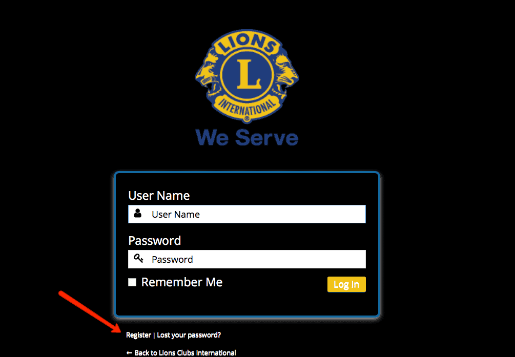 show register in admin custom login