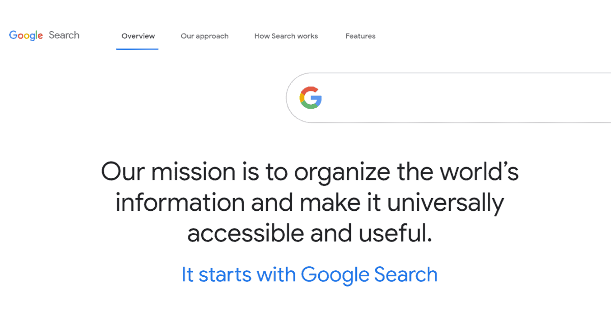 Google Search website screenshot 1