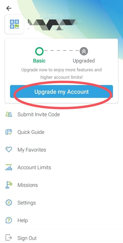 paymaya upgrade account page
