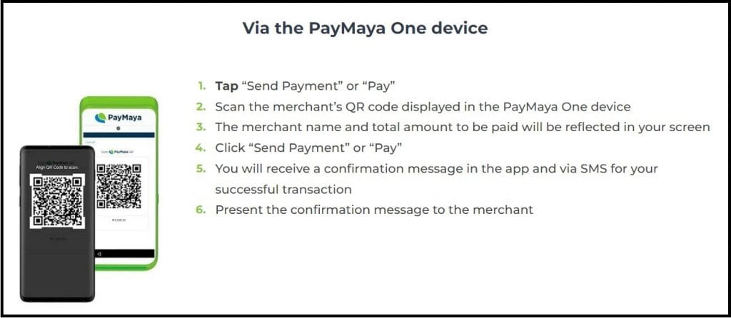 PayMaya QR code payment - one device