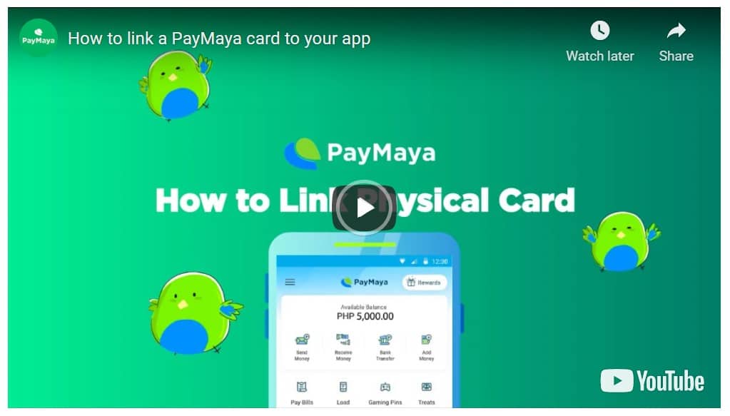 how to link physical card to paymaya account