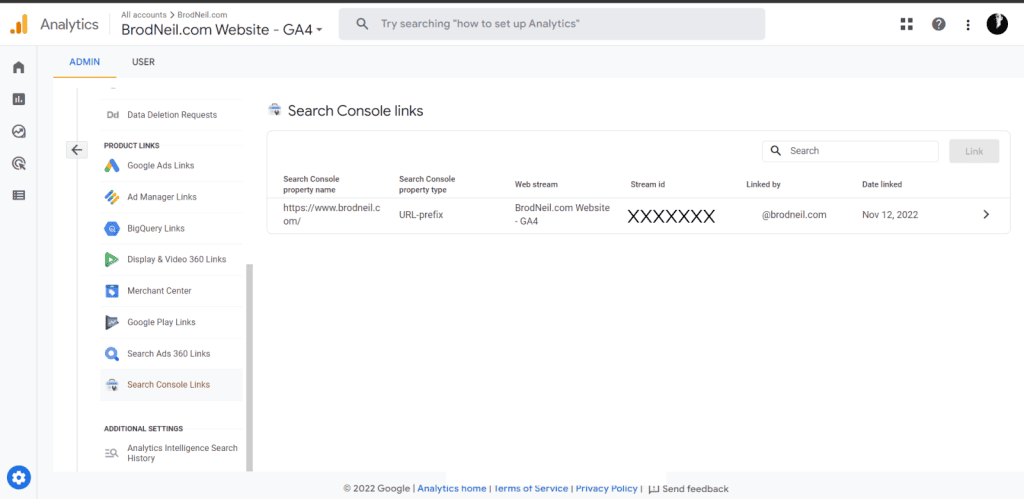 Link Google Analytics 4 and Google Search Console - GA4 and GSC - Step 11